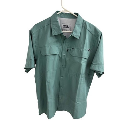 Eddie Bauer Mens Green Ripstop Fishing Hiking Shirt Short Sleeve EB007166 Size M