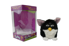 Vintage 1998 Tiger Electronics Tuxedo Furby Black White w/ Box Tag Parts