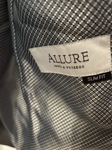 Allure Velvet Black Blazer Jacket Mens 38 S Slim Designer Groom Formal Tuxedo image 2