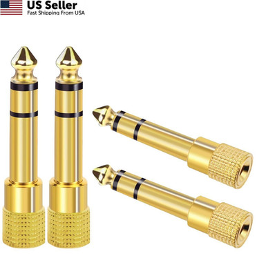 SHERAF 4 Pack 1/4'' 6.35mm Male to 1/8'' 3.5mm Female Stereo Audio Headphone Adapt