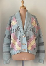 Pronto Moda Size L Pastel Southwest Cottagecore Toggle Close Cardigan Sweater