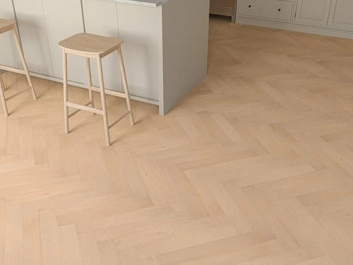 Natural Oak 12mm Herringbone Wood Effect WaterRes Click Luxury Laminate Flooring