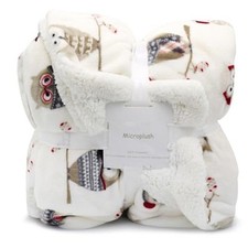 Owl Sherpa Fleece Blanket Twin Size 60''80'' - Ultra Soft Cozy 60''x80'' A-owl