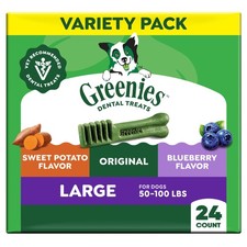 Greenies Large Dental Dog Treats Variety Pack 24 Count 3x12 oz - Free Postage