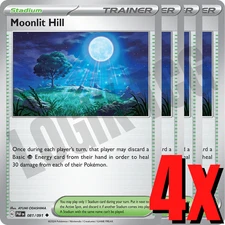 4x Moonlit Hill 081/091 x4 - Paldean Fates - Pokemon TCG - Playset