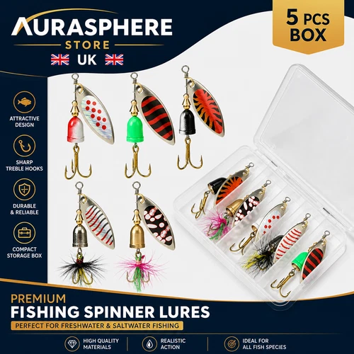 5pcs Metal Fishing Lure Set Spinners Baits  Pike Perch Salmon Trout Chub 7g