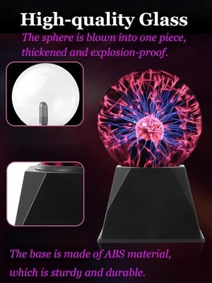 3'' Plasma Globe   Red Light, USB/Battery Powered, Cool Desk & Party Decor