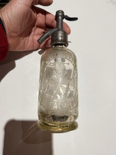 Pale Yellow And Uraline Seltz Water Siphon Very Good Condition Rare