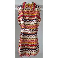 VINTAGE NEW 1960's Multicolor Waist Tie Romper Size 10 Made in Japan