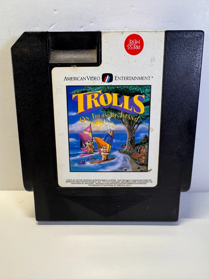 Trolls on Treasure Island (Nintendo NES, 1994) Authentic. Tested. Sleeve. - Image 2 of 4