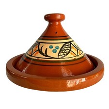 Tajine XL 35 cm in Terracotta Dipinta a Mano – Pentola Tradizionale Marocchina