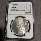1882 S $1 MS64 Silver Morgan Dollar