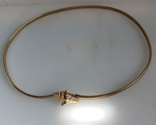 Vintage Stretch Gold Tone Women's Conch Shell Belt 1980's Preppy Palm Beach Sea