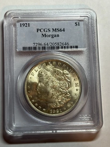 1921 P Morgan Silver Dollar $1 US Coin PCGS MS64