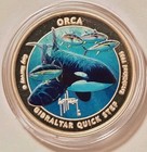 (2016) 1 Oz Authentic Colorized Whale Guy Harvey's .999 Pure Silver Coin.
