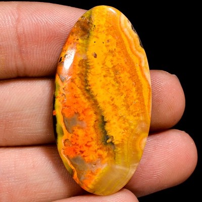 Bumble Bee Jasper Oval Cabochon 34.85 Ct 20x39x4 mm Natural Jasper Gemstone TR79