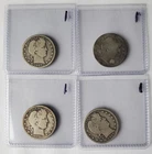 Barber Quarter 4 Coin Lot. 1908 D, 1909 D, 1915, 1916 D Auction Lot #1