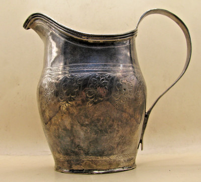 London 1801 Sterling Silber Sahnekännchen mit floralen Gravuren Georgian George III