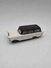 50's Ford Mercury Station Wagon Tin WHITE Litho Friction Toy Wagon 4.5" 2 TONE