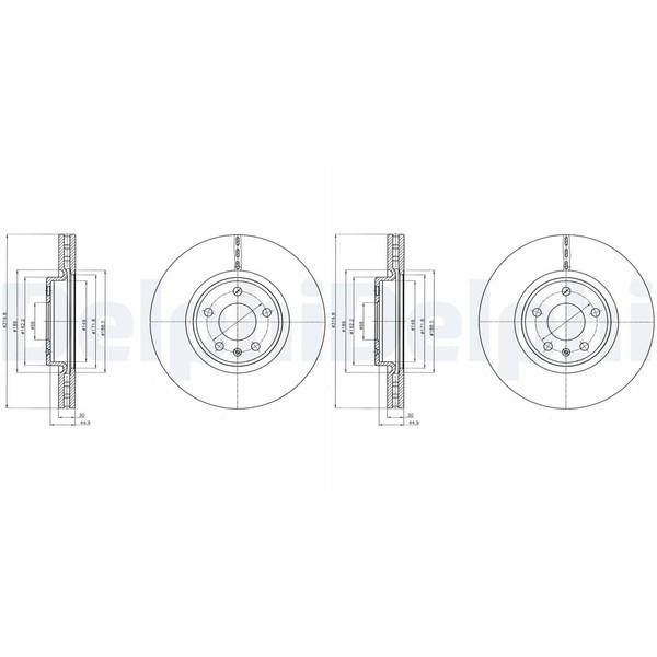 2X Delphi Bremsscheiben 320Mm BelÜFtet Vorne Passend FüR Audi A4 A5 A6 A7 Q5 |-image