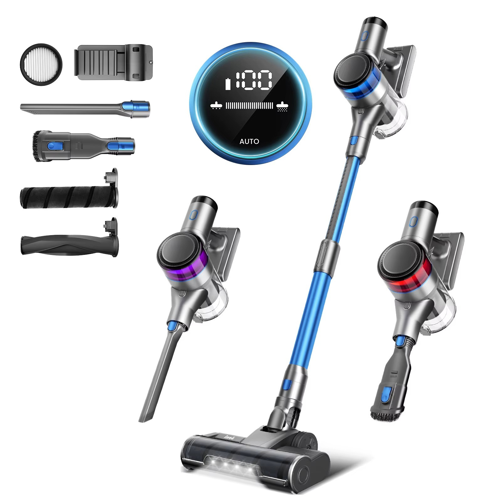 Aspirateur balai sans fil pour le nettoyage complet du sol au tapis dans votre maison