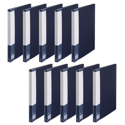 PLUS clear file A4 40 pockets 10 packs Navy FC-240DN