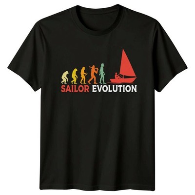 Sailor Evolution T-Shirt Maritim Humor Segeln Vatertag