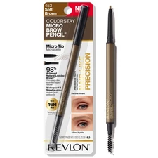 Revlon ColorStay Micro Waterproof Eyebrow Pencil, Soft Brown
