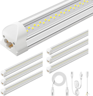 ELEKICO 6 Pack 50w 4ft Led Shop Light, Super Bright 7500lm 5000k V Shape 4' Led