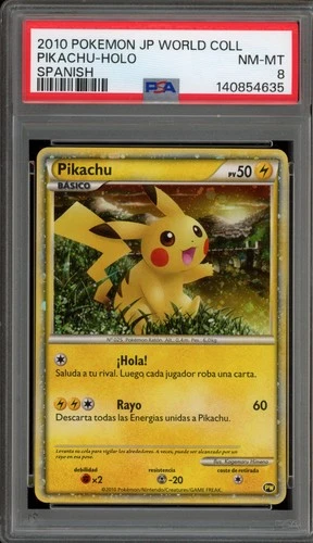 Pokemon Pikachu World Coll. SPANISH JP Holo PSA 8