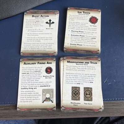 Star Wars X-Wing Miniatures Game Rule Cards - Set Of 26