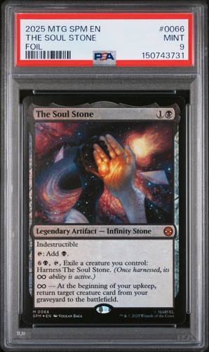 2025 MAGIC THE GATHERING MARVEL'S SPIDER-MAN FOIL #0066 THE SOUL STONE PSA 9