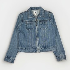 Vintage Y2K GAP Dark Denim Jean Trucker Jacket Coat Size M