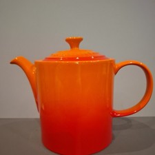 Image of Le Creuset Grand Volcanic Teapot Volcanic Orange 1.3l New but no tags.