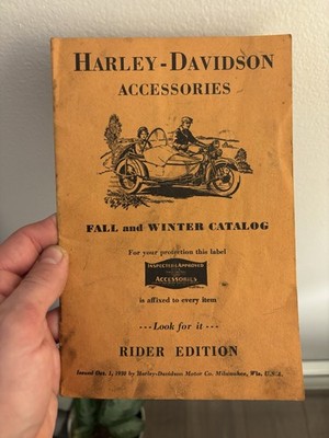 Harley Davidson Fall Winter Accessories Catalog OEM.  1930. VL JD Flathead Vint