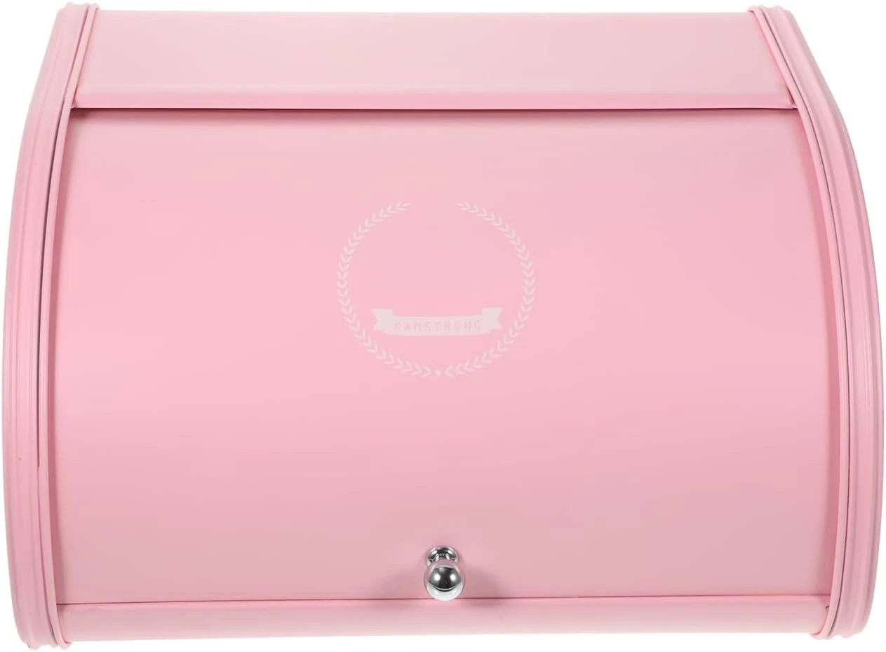 Stylish Stainless Steel Bread Box for Kitchen Countertop - Roll Top Design