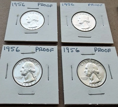 Lot of (4) 1956 Proof Washington Quarters - Uncirculated 90% Silver U.S. Coins
