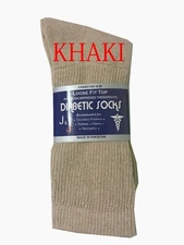 Diabetic KHAKI CREW SOCKS circulatory Health Men’s Cotton ALL SIZE 