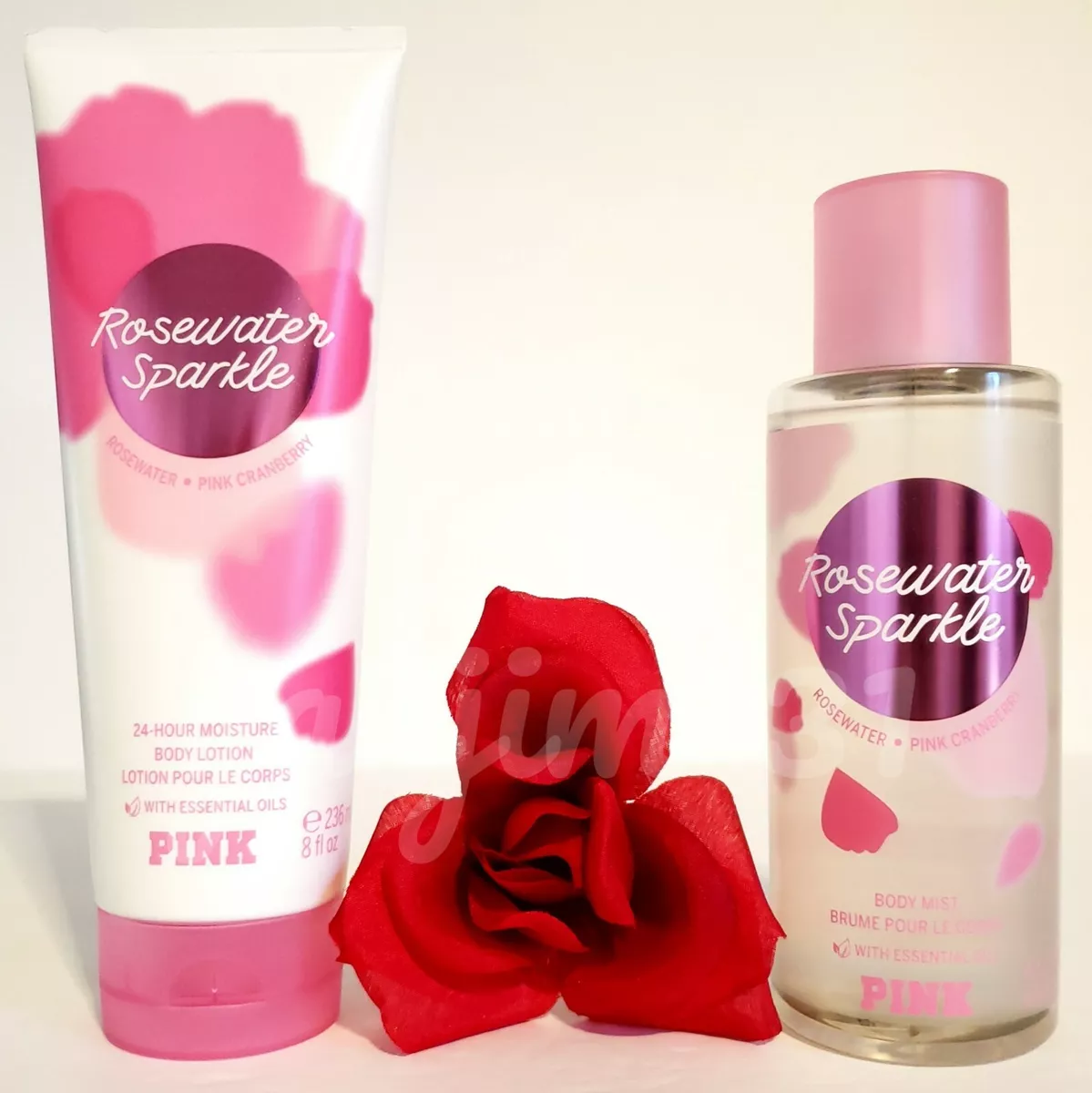 Pink perfume and lotion hot sale
