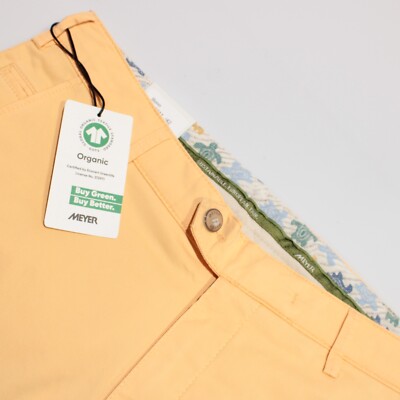 Meyer NWT Chinos / Casual Pants Size 50 34 US Bonn In Solid Orange Cotton Blend