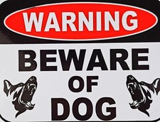 WARNING BEWARE OF DOG DECAL SIGN HOUSE FENCE PET CAR BUMPER STICKER NOVELTY
