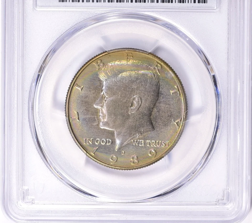 1989-D Kennedy Half Dollar PCGS MS-65 End Roll Toning Album Toned Toning - Image 4 of 4
