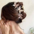 1pc Elegant Resin Butterfly Hair Clip with Crystal and Bead Embellishments