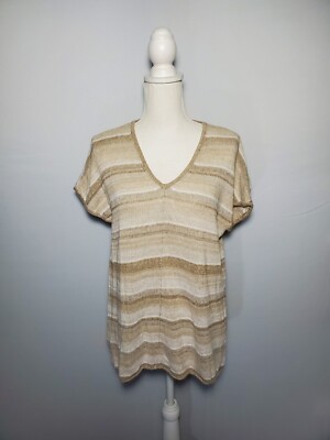 Tommy Bahama Beige & Off White Lightweight Linen Blend Sweater Women's XS.