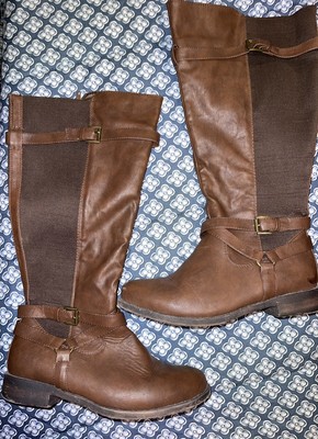 wide calf leather boots size 8.5