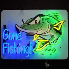 Neonetics 5GFISH Gone Fishing Vintage Look Man Cave Neon Light Neon Sign