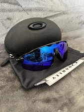 New Oakley Sunglasses Radar EV Advancer Polished Black Frames Blue Lens Sporty