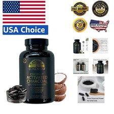 Pure 210 Count Coconut Charcoal Capsules - Detox, Beauty, and Health Support