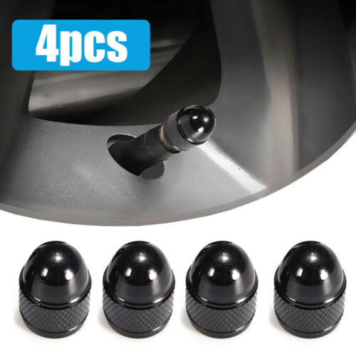 4x Black Bullet Cap Car Tire Wheel Valve Stem Cap Air Dust Cover Car Accessories - Picture 1 of 12