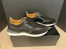 New In Box! Mens Magnanni Sona Black Leather Sneakers/Shoes. Size 8. Awesome!